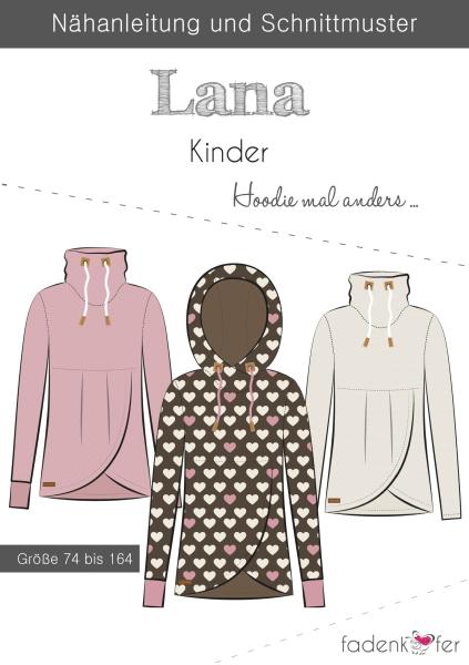 Fadenkäfer Papierschnittmuster Hoodie Lana Kinder